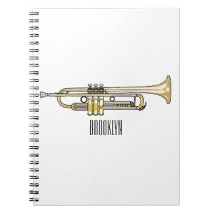 Trumpet cartoon illustration notebook