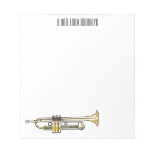 Trumpet cartoon illustration  notepad