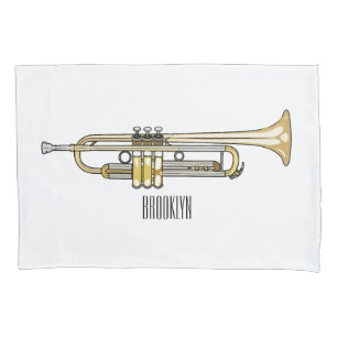 Trumpet cartoon illustration  pillowcase