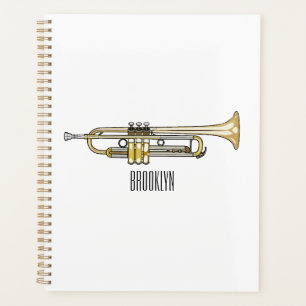 Trumpet cartoon illustration planner