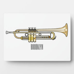 Trumpet cartoon illustration plaque