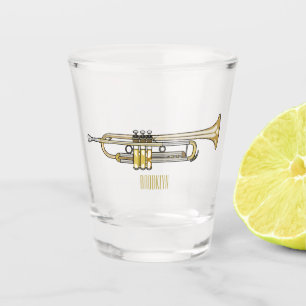Trumpet cartoon illustration shot glass