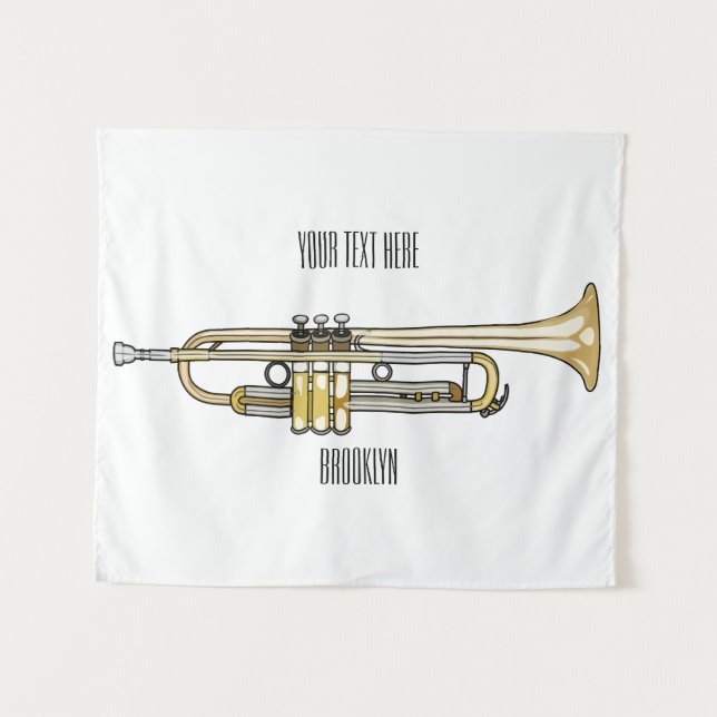 Trumpet cartoon illustration  tapestry (Front (Horizontal))
