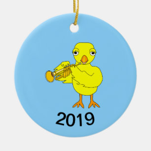 Trumpet Chick Ceramic Tree Decoration