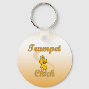 Trumpet Chick Key Ring