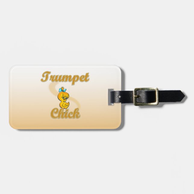 Trumpet Chick Luggage Tag (Front Horizontal)