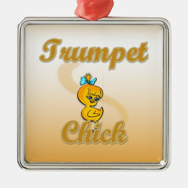 Trumpet Chick Metal Tree Decoration (Front)