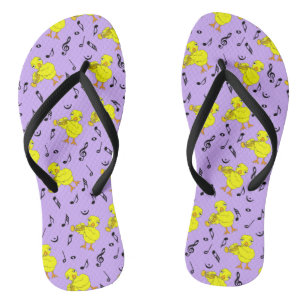 Trumpet Chick Music Notes Flip Flops