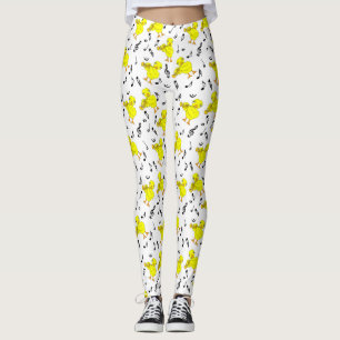 Trumpet Chick Music Notes Leggings