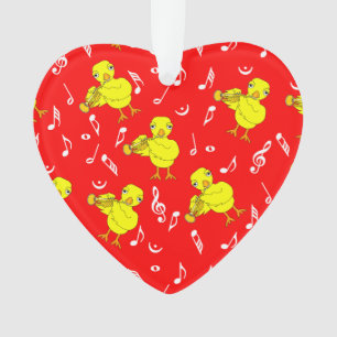 Trumpet Chick Music Notes Ornament