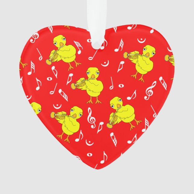 Trumpet Chick Music Notes Ornament (Front)