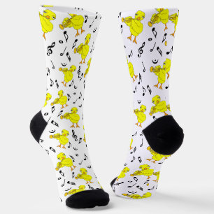 Trumpet Chick Music Notes Socks