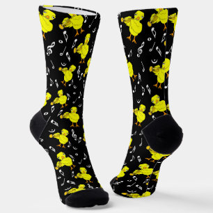 Trumpet Chick Music Notes Socks