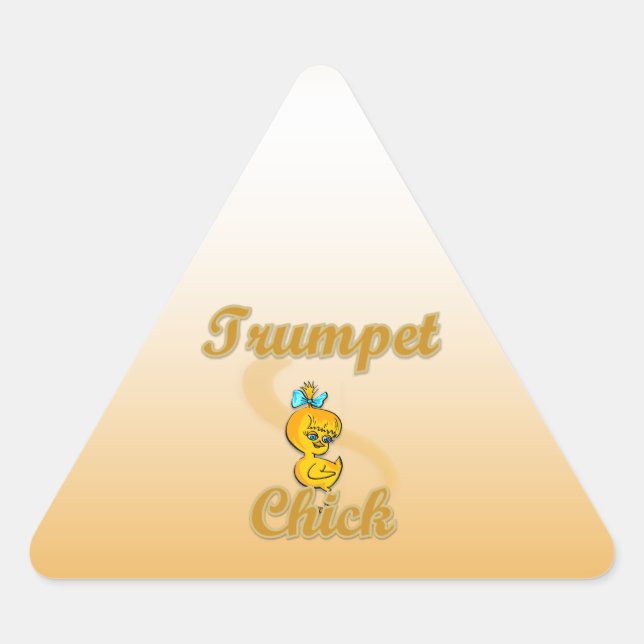 Trumpet Chick Triangle Sticker (Front)