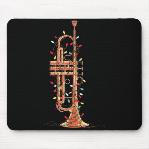 Trumpet Christmas Graphics Lights Lover Player Tru Mouse Mat
