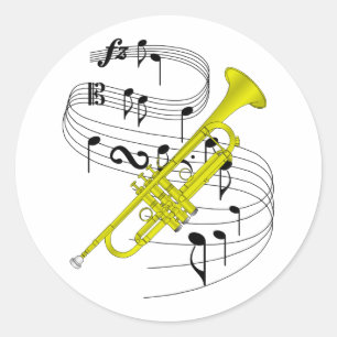 Trumpet Classic Round Sticker