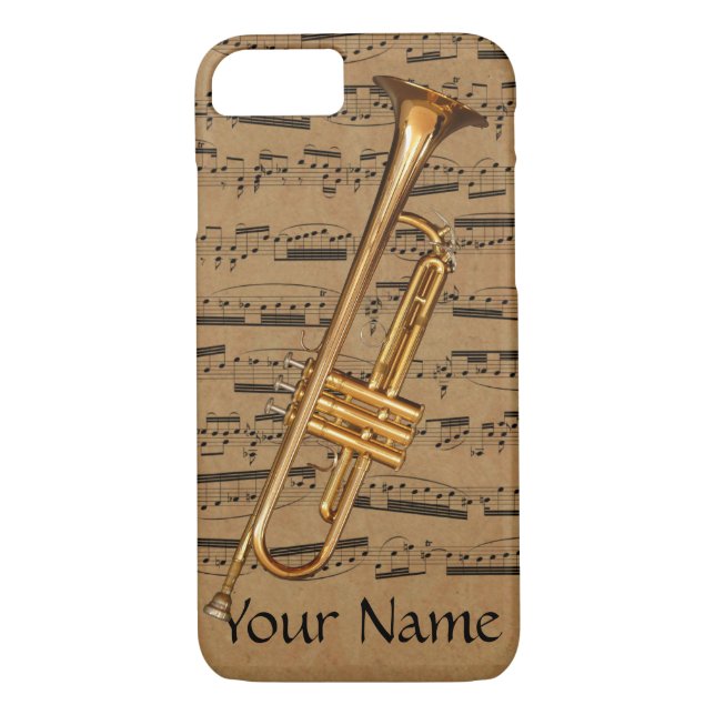 Trumpet Custom Musical Notes Case-Mate iPhone Case (Back)