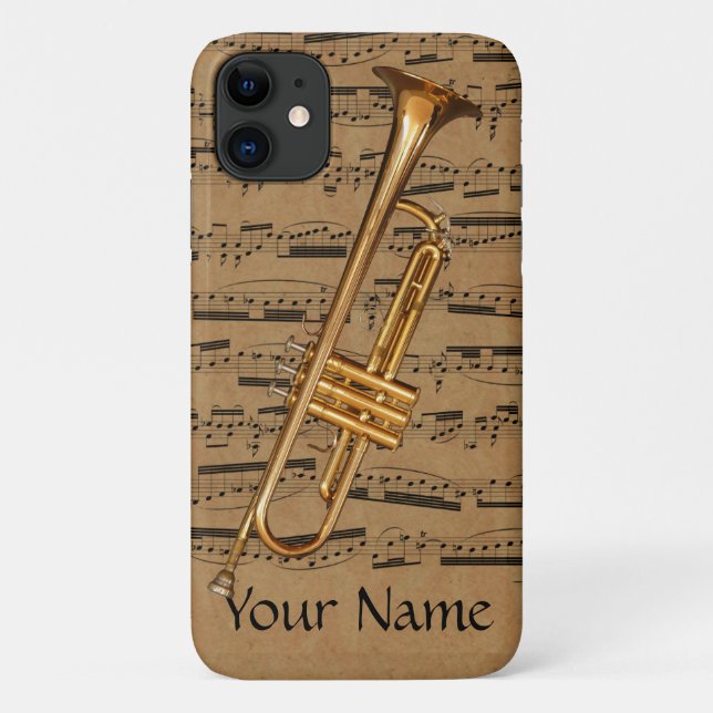 Trumpet Custom Musical Notes Case-Mate iPhone Case (Back)