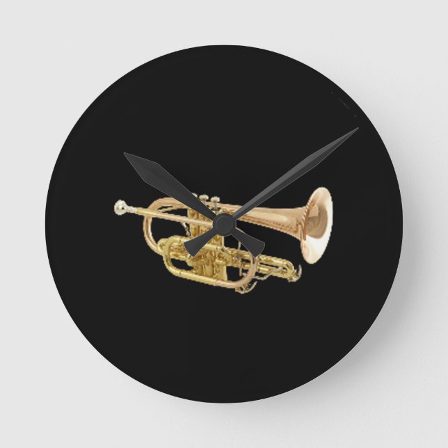 "Trumpet" design gifts and products Round Clock (Front)
