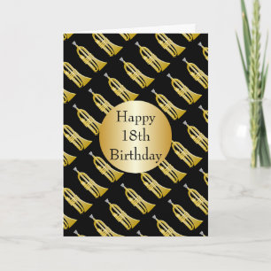 Trumpet Design Personalised 18th Birthday Card