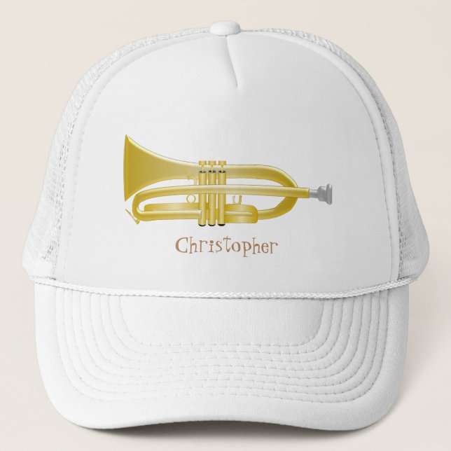 Trumpet Design Trucker Hat (Front)