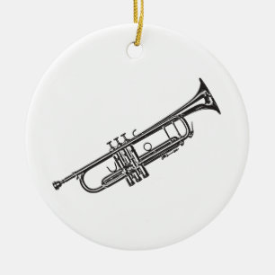 Trumpet "Drawing" Ceramic Tree Decoration