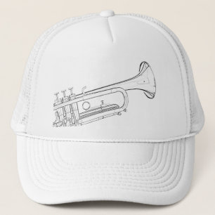 Trumpet Drawing Golf Cap or Hat