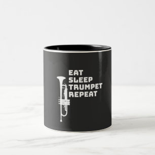 Trumpet - Eat Sleep Trumpet Repeat Two-Tone Coffee Mug