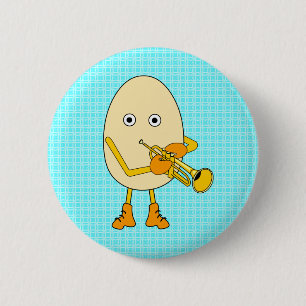 Trumpet Egghead 6 Cm Round Badge