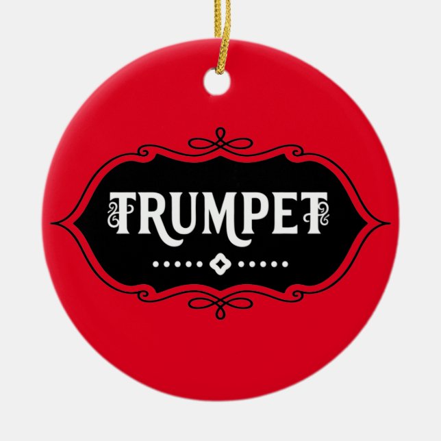 Trumpet Emblem Ceramic Tree Decoration (Front)