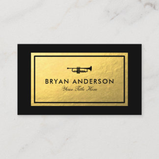Trumpet - Faux Gold Foil Business Card