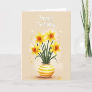 Trumpet Flower Birthday Card