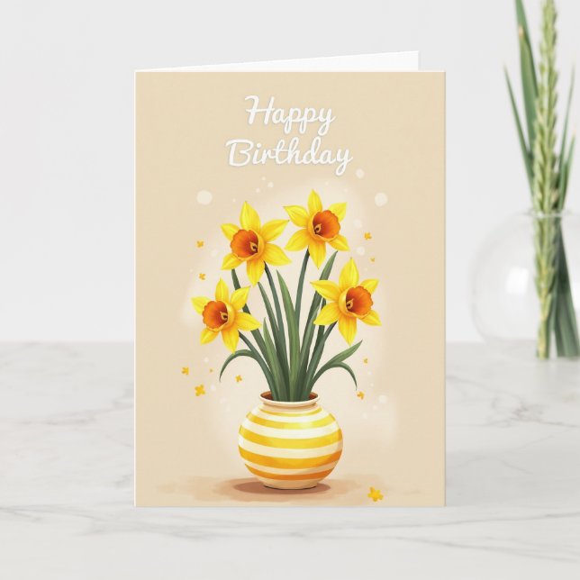 Trumpet Flower Birthday Card (Front)