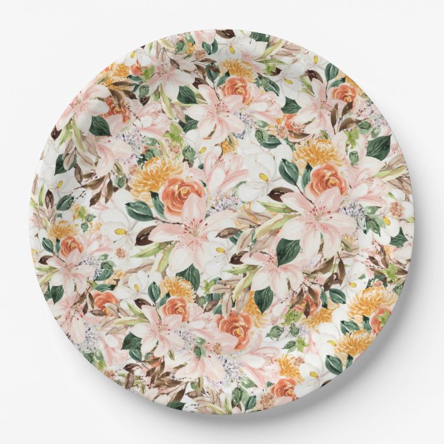 Trumpet Flower Paper Plate (Front)