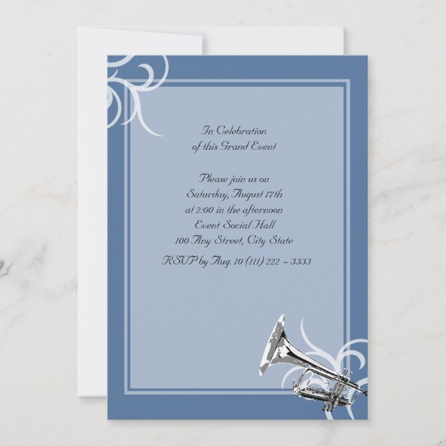 Trumpet Full Colour Invitation (Front)