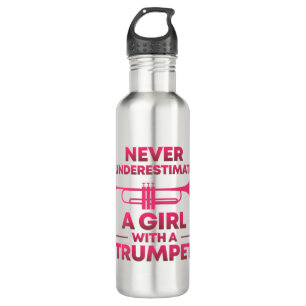 Trumpet Girl Funny Trumpet Player Gift Marching Ba 710 Ml Water Bottle