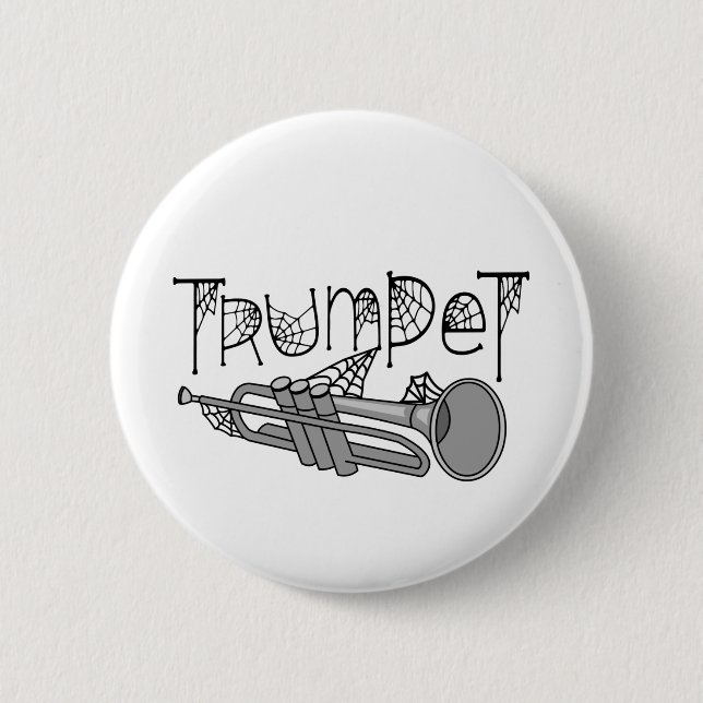 Trumpet Halloween Cobwebs 6 Cm Round Badge (Front)