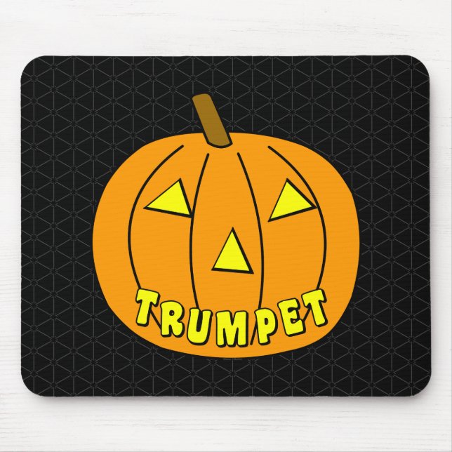 Trumpet Halloween Pumpkin Mouse Mat (Front)