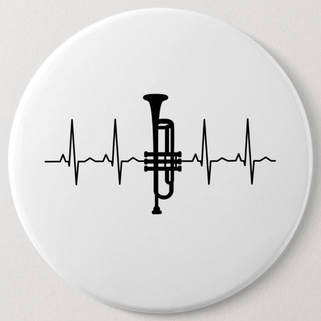 Trumpet Heartbeat 6 Cm Round Badge (Front)