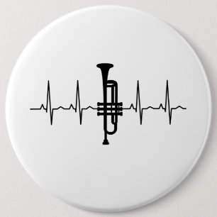 Trumpet Heartbeat 6 Cm Round Badge