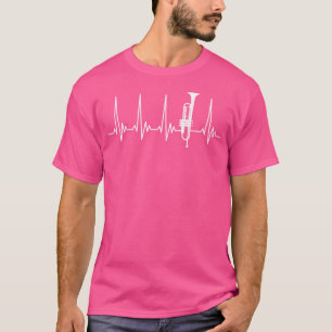 Trumpet Heartbeat Design Pulse Beat Ecg For Trumpe T-Shirt