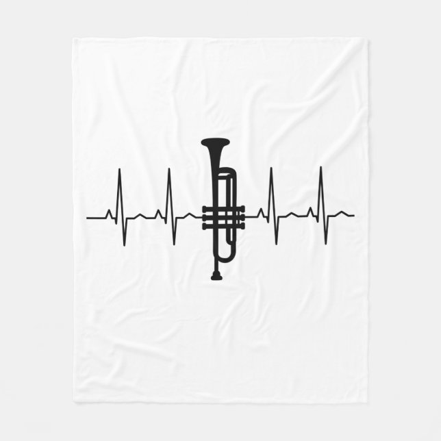 Trumpet Heartbeat Fleece Blanket (Front)