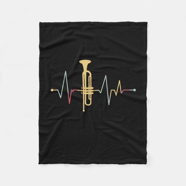 Trumpet Heartbeat Fleece Blanket (Front)