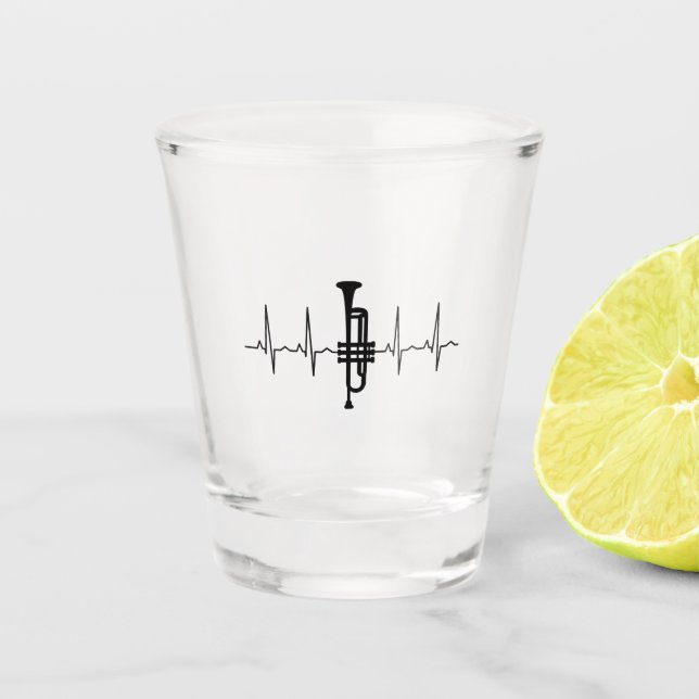 Trumpet Heartbeat Shot Glass (Front)