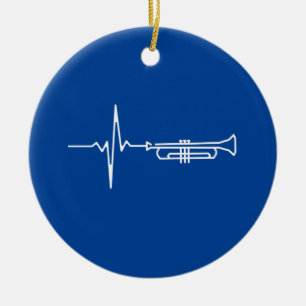 Trumpet Heartbeat Trumpet Player Gift Ceramic Tree Decoration