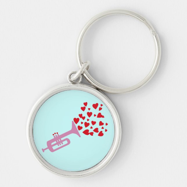 Trumpet Hearts Key Ring (Front)