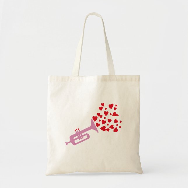 Trumpet Hearts Tote Bag (Front)