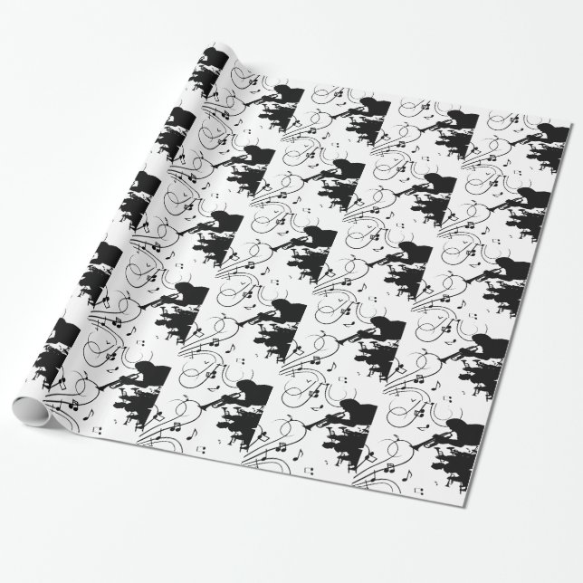 Trumpet Horn Section Music Wrapping Paper (Unrolled)