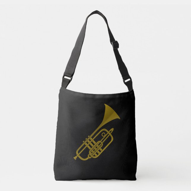 Trumpet illustration crossbody bag (Front)