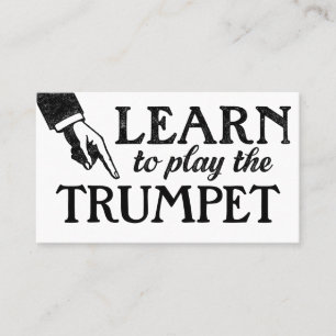 Trumpet Lessons Business Cards - Cool Vintage